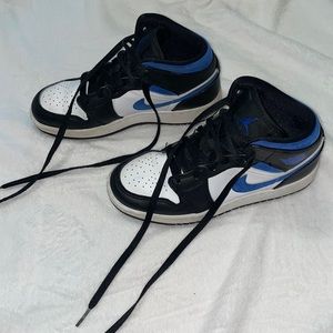 Used Jordan 1 MID PS unisex blue black sz 4Y